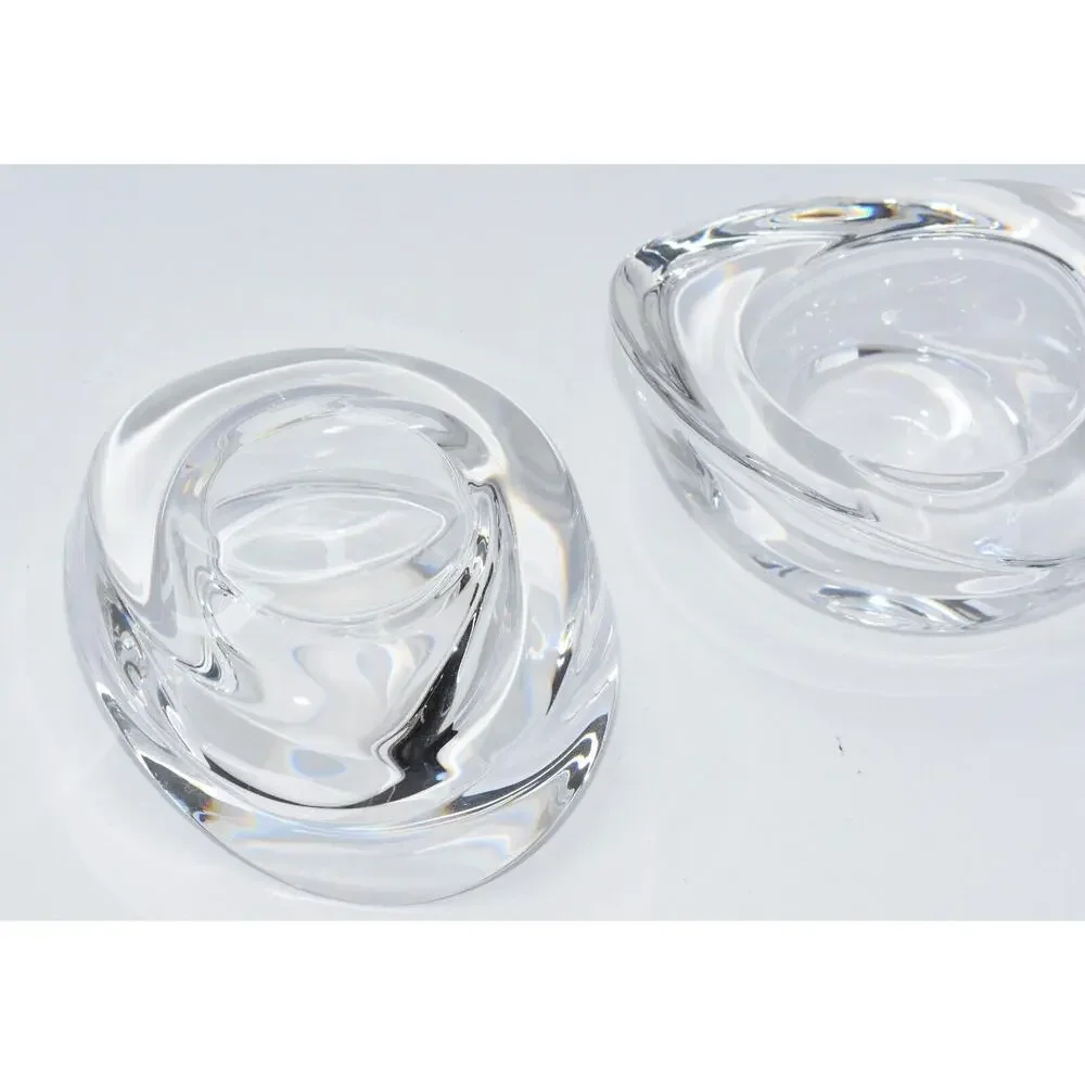 NAMBE Art Glass Crystal Twist Votive Candle Holder Set #5131